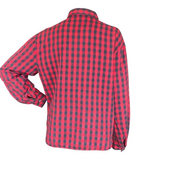 VTG 80s Model Cheryl Tiegs Cotton Flannel Plaid Button Down Shirt Missy 14 #5J - Picture 5 of 8